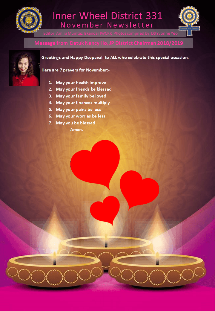 District Chairman Nancy Ho's November 2018 Message