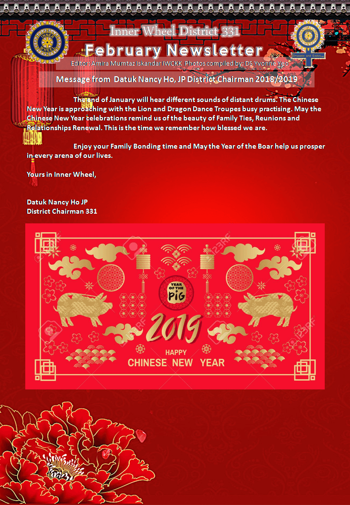 District Chairman Nancy Ho's February 2019 Message