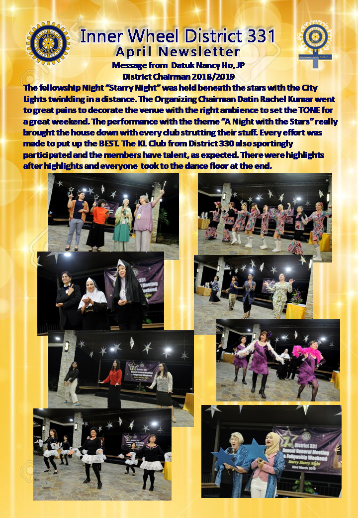 District Chairman Nancy Ho's April 2019 Message